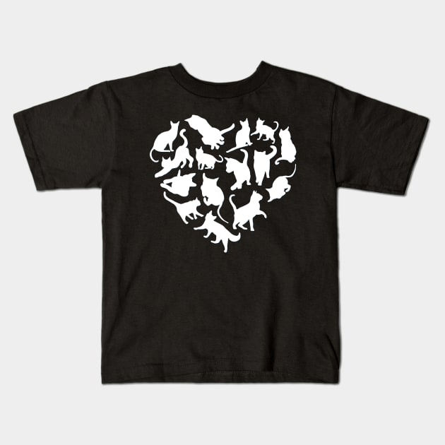 Heart full of cats Cute little cats in a heart adorable kitty Kittenlove Only cats in my heart Kids T-Shirt by BoogieCreates